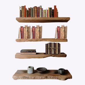 Mensole da parete in legno castagno rustico larghezza 80 × 20 × 5 cm finitura naturale