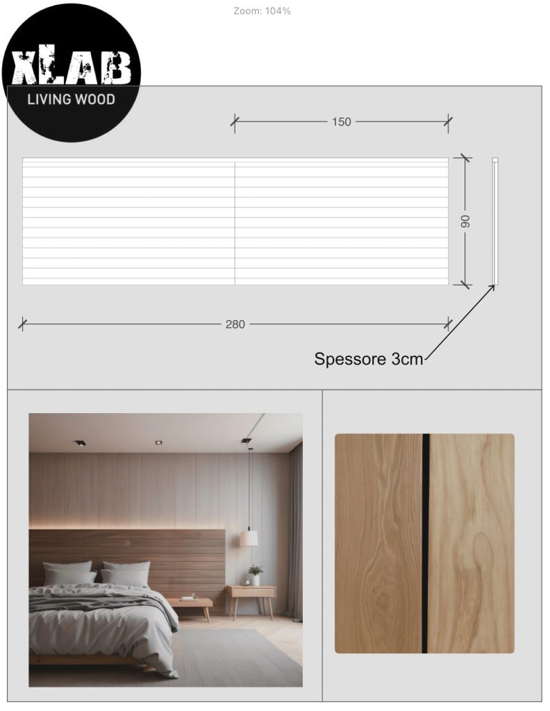 Letto testa rovere misure 