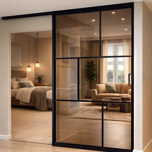 Porta Scorrevole in Ferro e Vetro su Misura – Design Moderno da Interno | Mod. Fra02