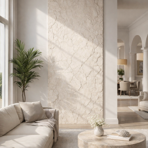 Pannello decorativo 3D effetto pietra lava crema 80×200 cm | Collezione limitata XLab