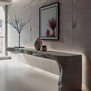 Consolle in Microcemento Artigianale “ICE EDGE” – Effetto Pietra Naturale | Design Unico XLab