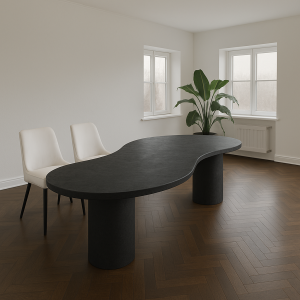 Tavolo Artigianale ‘Nuvola Nero’ in Effetto Cemento – Design Irregolare Firmato XLab