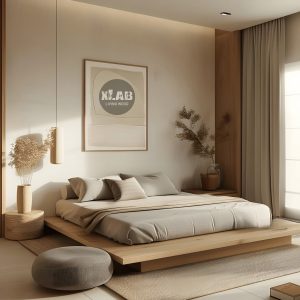 Letto Giapponese in Rovere Naturale  ZENRIKU | Design Feng Shui per un Riposo Perfetto