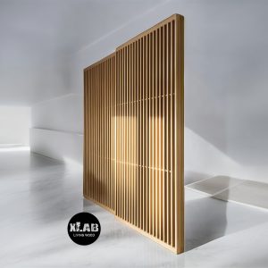 Porte Scorrevoli a Listelli Verticali in Legno con Binario Invisibile | Design su Misura XLab