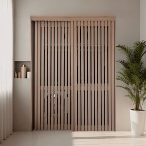 Porte scorrevoli in legno massello per lavanderia – nascondi lavatrice