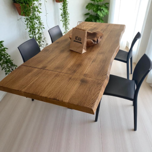 Tavolo allungabile in legno massello rustico 150×90 cm – Modello Stella con prolunghe fino a 230
