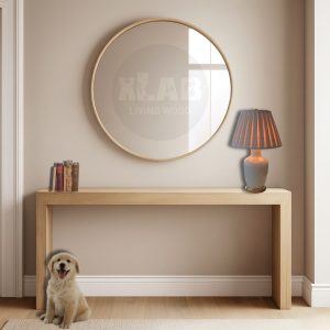 Consolle da ingresso in legno di rovere naturale – 130x35x95 cm – Mobile artigianale moderno
