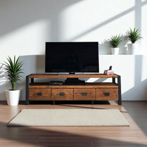 Mobile TV Old Style in Legno Massello – Rustico Industriale su Misura