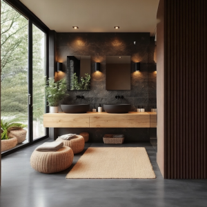 Mobile bagno sospeso in rovere 160×50 Lyra | Cassetti sospesi per lavabo d’appoggio