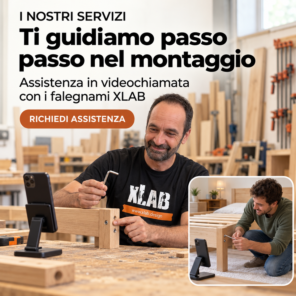 Assistenza al montaggio con il falegname