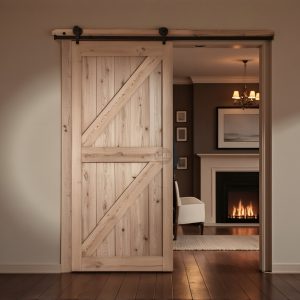 Porta scorrevole esterno muro stile granaio | L 100 x 220 in legno di castagno – Jason