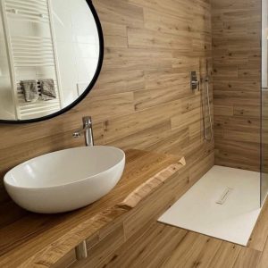 Mensola bagno in legno massello di castagno “Marty” – Finitura Old Wood