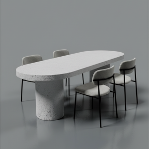 Tavolo Ovale Megalith 240 in Microcemento Artigianale XLab DESIGN