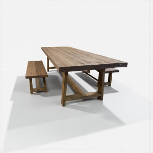 Tavolo Planar legno rustico artigianale versione 8 posti anche con panche
