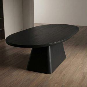 Tavolo Pranzo Ovale in Legno di Frassino Nero “Black Ellipse”