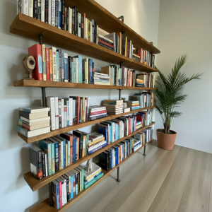Libreria Industriale Foscolo – Legno Massello e Ferro Artigianale su Misura
