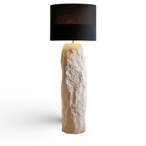 Lampada da Terra Scultura “Lithos Large” – Design Materico Artigianale Effetto Roccia, Opera Unica Numerata