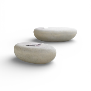 Coppia Tavolini “River Stones” Effetto Pietra Naturale | Design Organico XLab