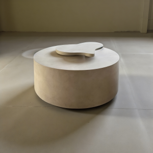 Tavolino Rotondo “Concrete Air” Effetto Microcemento | Design Artigianale XLab