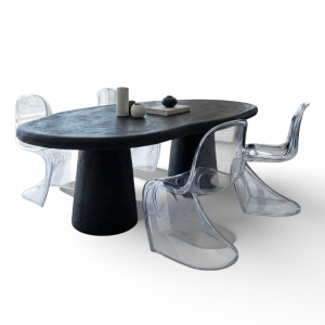 Tavolo da Pranzo Ovale di Design in Microcemento Artistico – 10 Posti – Fatto a Mano