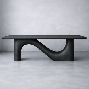 Tavolo Design Scultoreo in Microcemento Nero Vulcano – Xlab Design Limited Edition