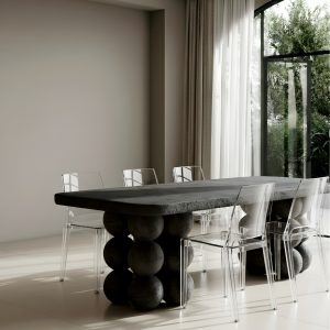 Tavolo Design Moderno Sphere Luxury: Micro-Cemento e 24 Sfere d’Autore