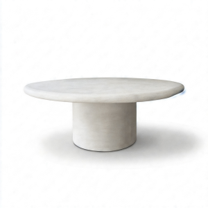 Tavolo Rotondo in Microcemento Bianco Ø160 cm – Design Artigianale per 12 Persone