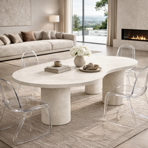 Tavolo EVA in microcemento – Tavolo da pranzo design organico XLab DESIGN