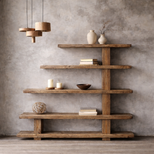 Libreria in Legno Antico Artigianale 180×230 cm – Pezzo Unico XLab DESIGN Rustico Grezzo