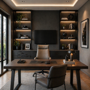 Scrivania in Legno Massello 180×80 per Studio e Smart Working – Design Artigianale in Castagno con Gambe in Ferro