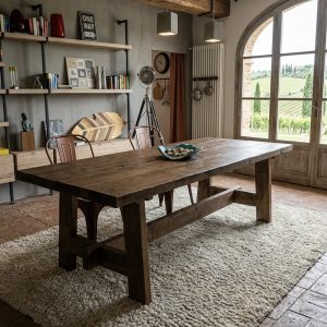 Tavolo in Legno Massello 280×120 Noce Brennero – Planar 12 Posti Piano 6 cm