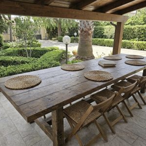 Tavolo da pranzo per giardino o patio in legno massello – Planar 300 outdoor – Grigio pioggia