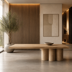 Tavolo Rovere 280×130 cm Artigianale – Alex Z | Design Scultoreo Fatto a Mano, Piano Spessore 7 cm