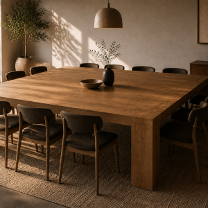 Tavolo PALCO 280×220 cm in Legno Massello di Cipresso – Tavolo Mastodontico Artigianale 14 Posti per Ville e Sale Riunioni Luxury