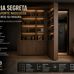 Libreria Segreta su Misura con Cassaforte Nascosta e Apertura RFID – Sistema Invisibile per la Sicurezza in Casa