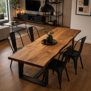 Tavolo Artigianale in Legno Massello di Castagno 200×100 cm “Valerio”