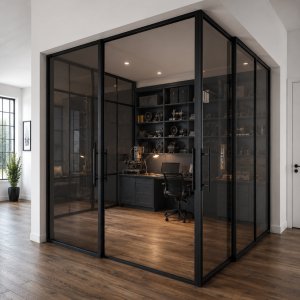 Stanza con Parete Divisoria in Ferro e Veteo Su Misura 200×200 cm – Stanza in Vetro Moderna Senza Opere Murarie | XLab DESIGN