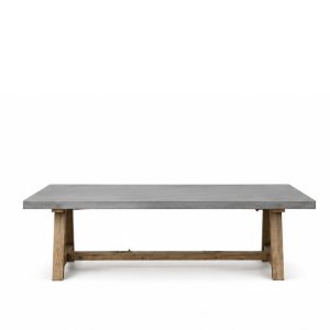 Tavolo da giardino XXL in microcemento 300×110 cm – Tavolo outdoor artigianale 14 posti in legno massello XLab DESIGN