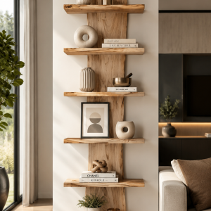 Libreria Verticale in Legno Massello di Castagno 180 cm – Selene