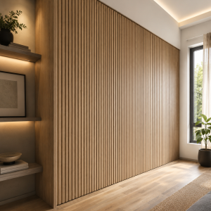 Armadio Su Misura in Rovere con Ante a Listelli Verticali in Legno Massello | Vertical Oak Wall®