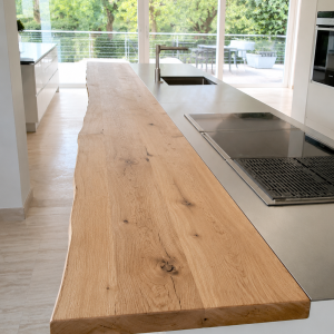 Piano snack da cucina in rovere massello 240×50 cm – Rovere Vivo