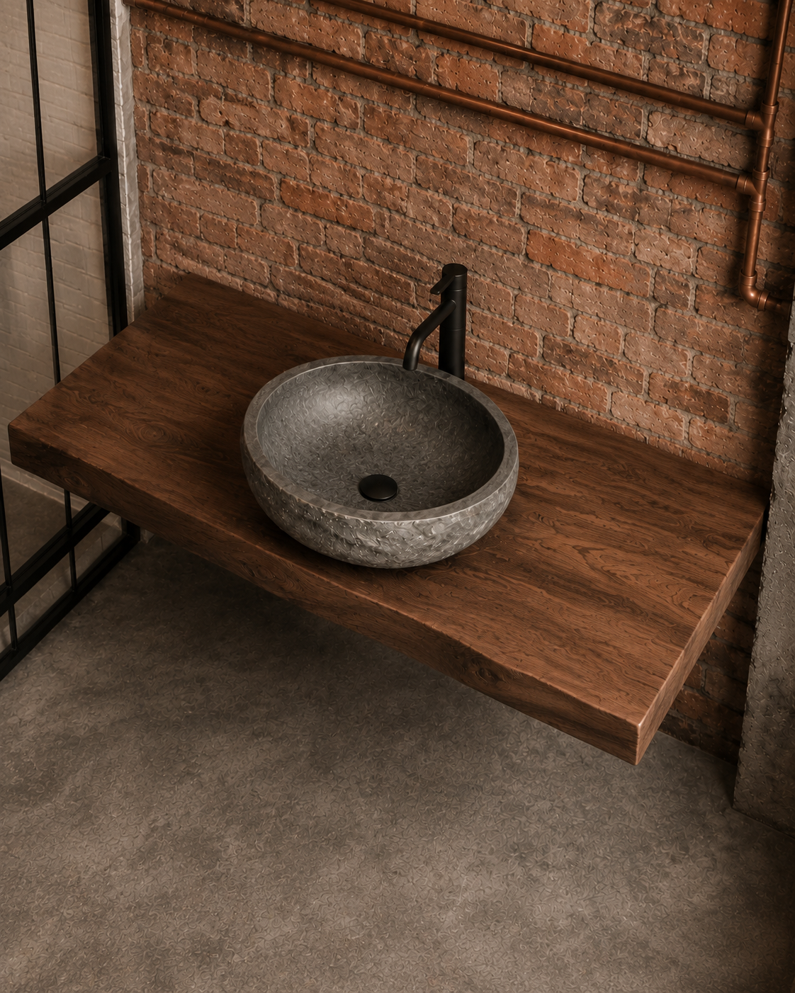 Bagno, colore noce, legno massello