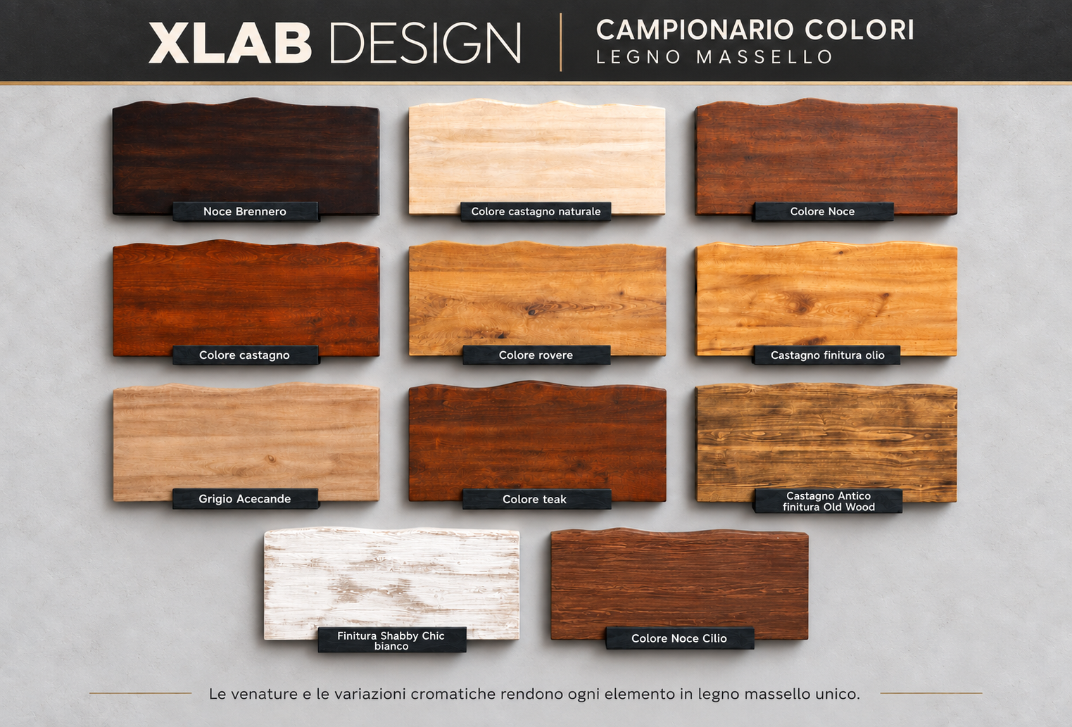 Texture e colori finiture legno massello xlab