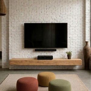 Mensola TV Antica Trave in legno massello su misura
