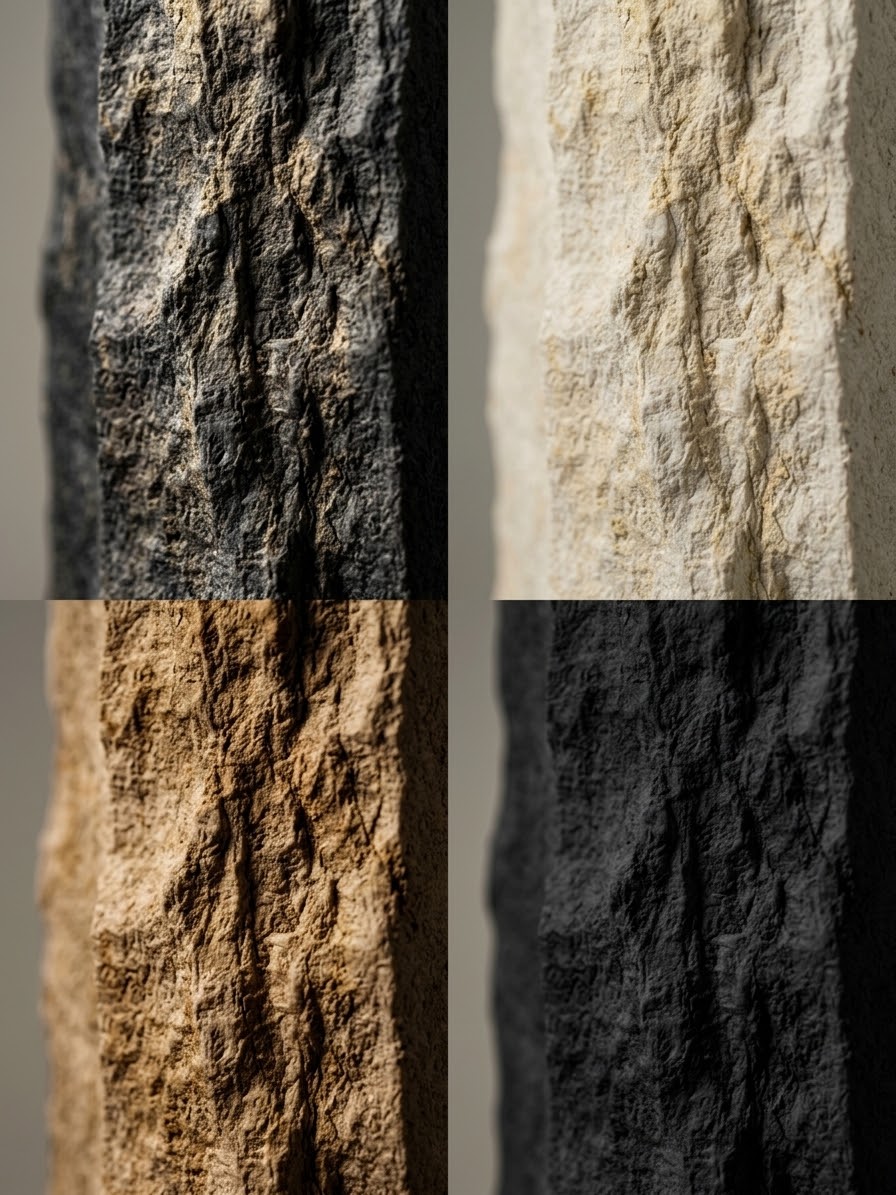 Quattro colori, pannello effetto roccia realistico, opera d’arte, Xlab design