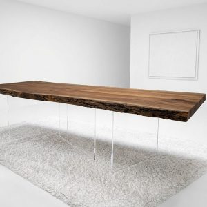 Tavolo Noce Massello con Gambe in Cristallo 260 cm | XLAB